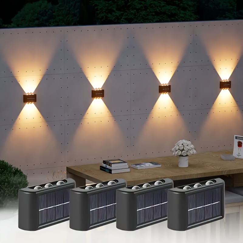Solar Garden Light - ไฟ LED พลังงานแสงอาทิตย์สำหรับภายนอกอาคาร กันน้ำ ติดผนัง ส่องสว่างขึ้นและลง