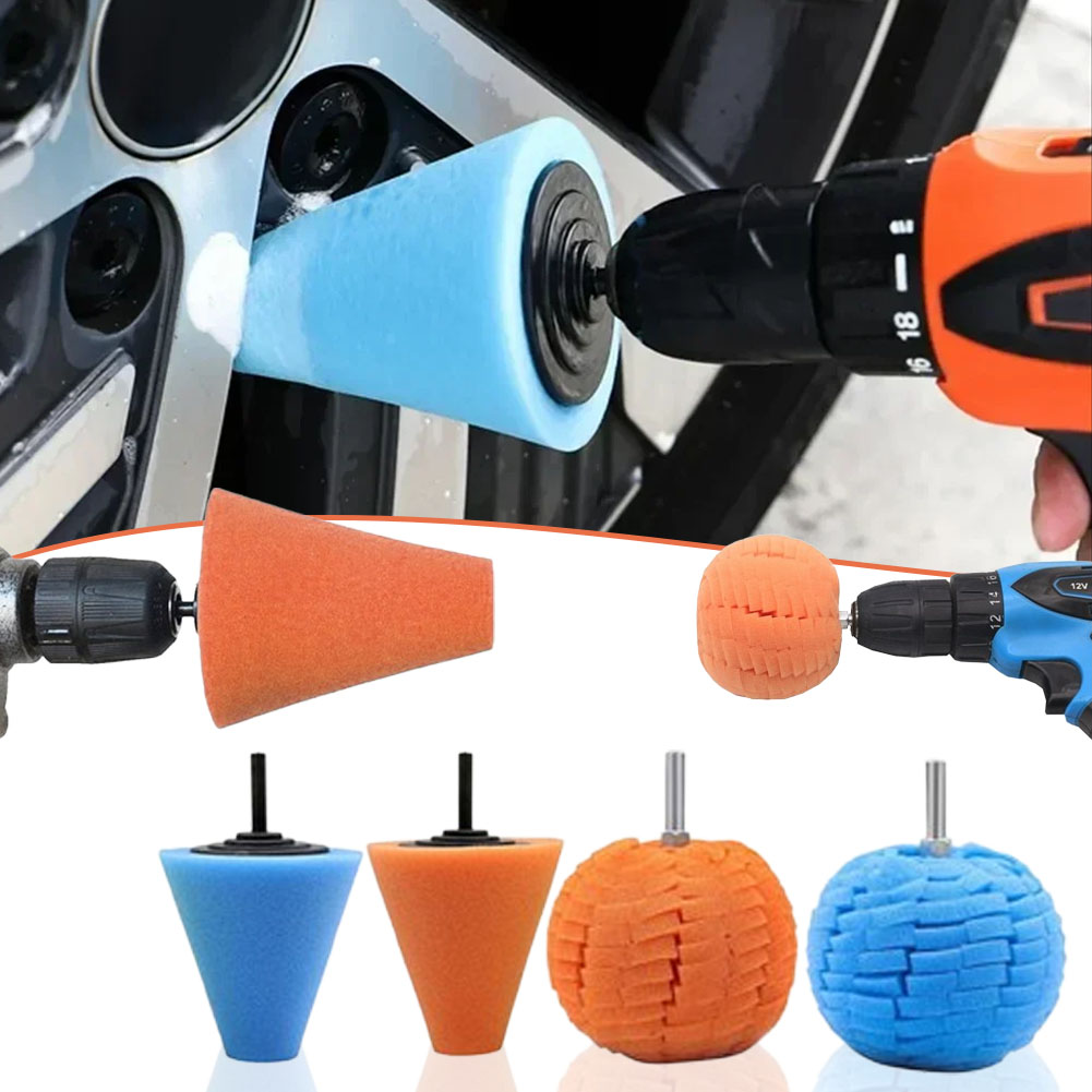 Eco Sponge - ฟองน้ำขัดเงารถยนต์ 1-10 ชิ้น หัวขัดทรงกรวย ฟองน้ำขัดล้อ โลหะ