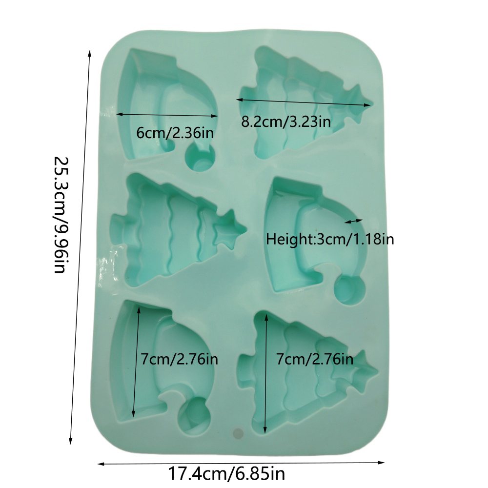 Eco Soap - แม่พิมพ์ซิลิโคนรูปต้นไม้ 6 ช่อง สำหรับทำเค้ก ช็อกโกแลต มูส