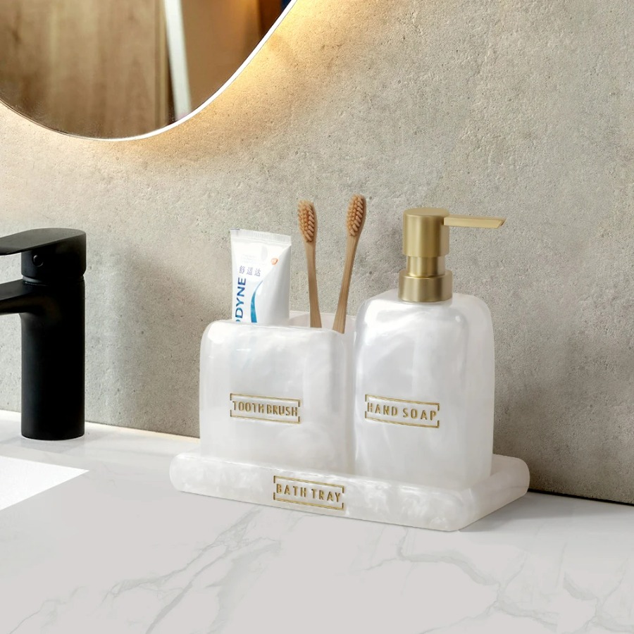 ชุดอุปกรณ์ห้องน้ำสีขาวมุก ขวดโ - Bamboo Toothbrush บทวิจารณ์และราคา