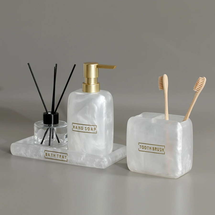 ชุดอุปกรณ์ห้องน้ำสีขาวมุก ขวดโ - Bamboo Toothbrush บทวิจารณ์และราคา