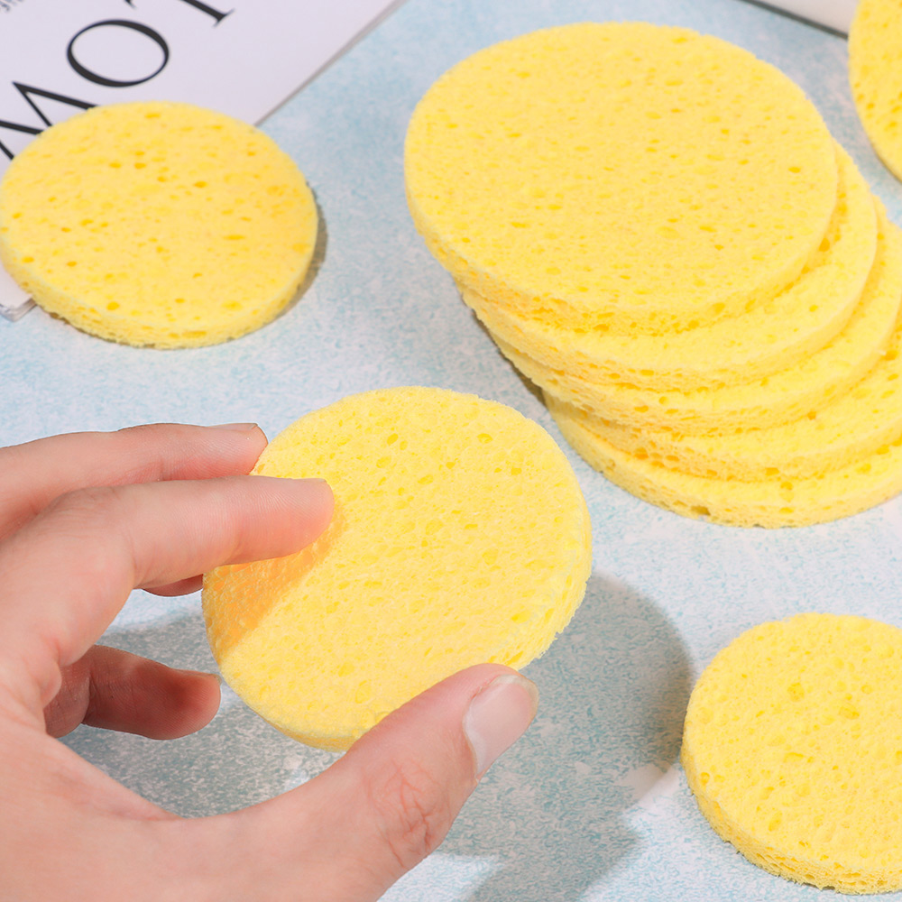 10pcs 6-9 ซม.สีเหลืองรอบแต่งหน - Eco Sponge บทวิจารณ์และราคา