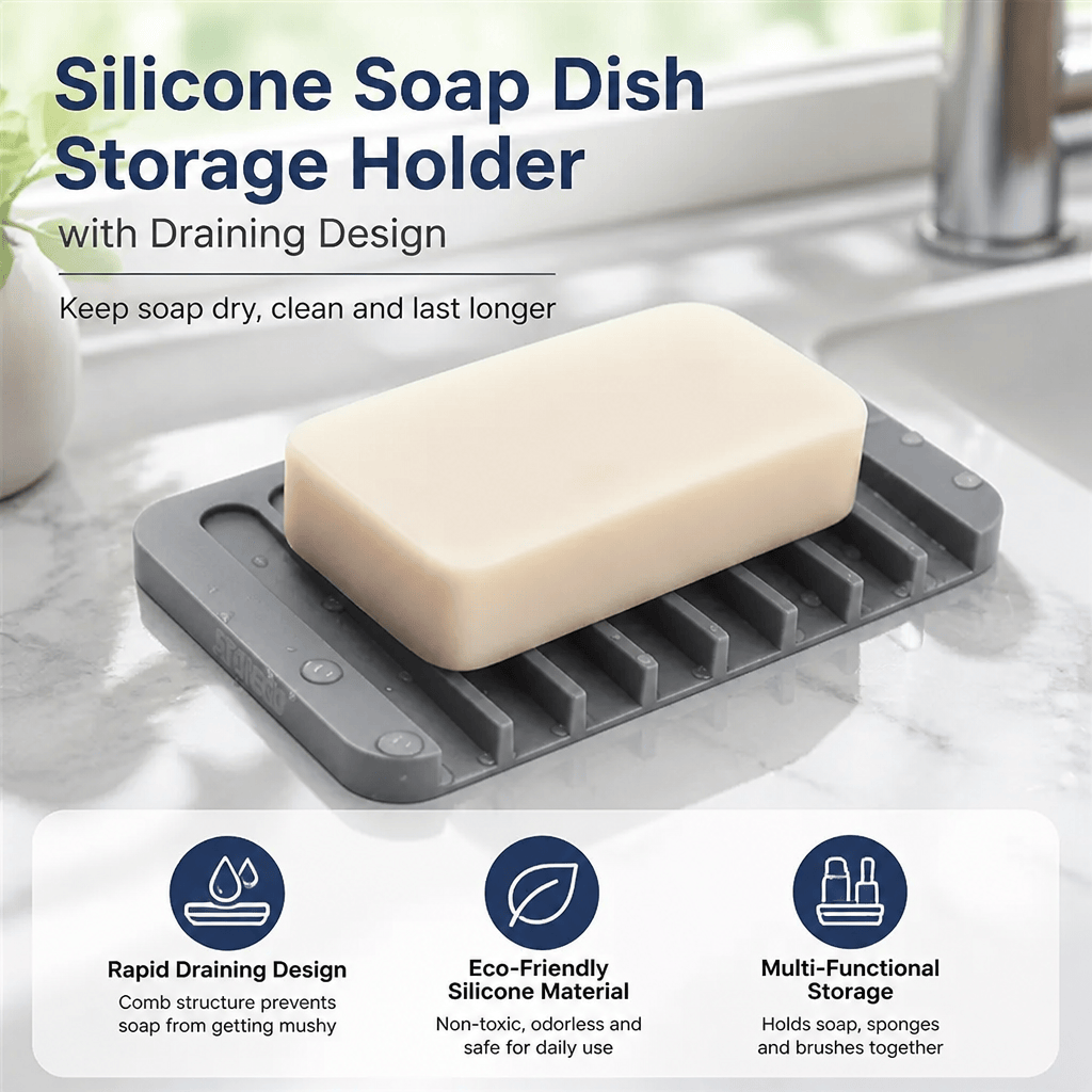 ที่วางสบู่ซิลิโคนแบบมีช่องระบา - Eco Sponge บทวิจารณ์และราคา