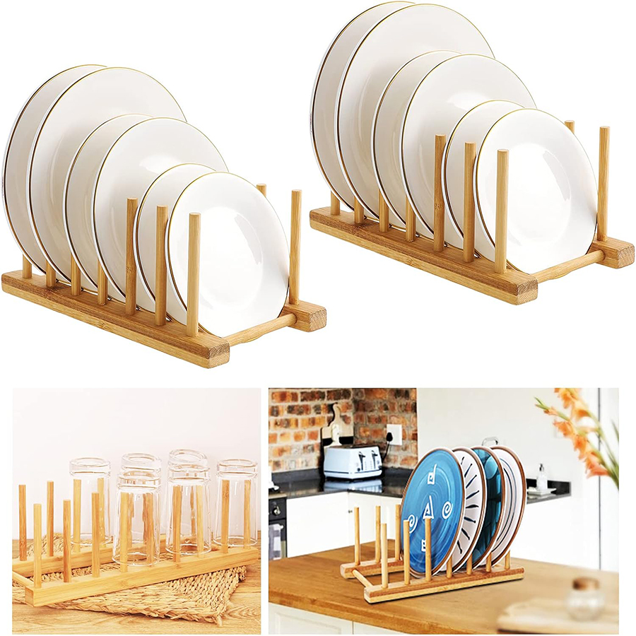 1 ชิ้น/2 ชิ้น ชั้นวางจานไม้ไผ่ - Bamboo Cutlery บทวิจารณ์และราคา