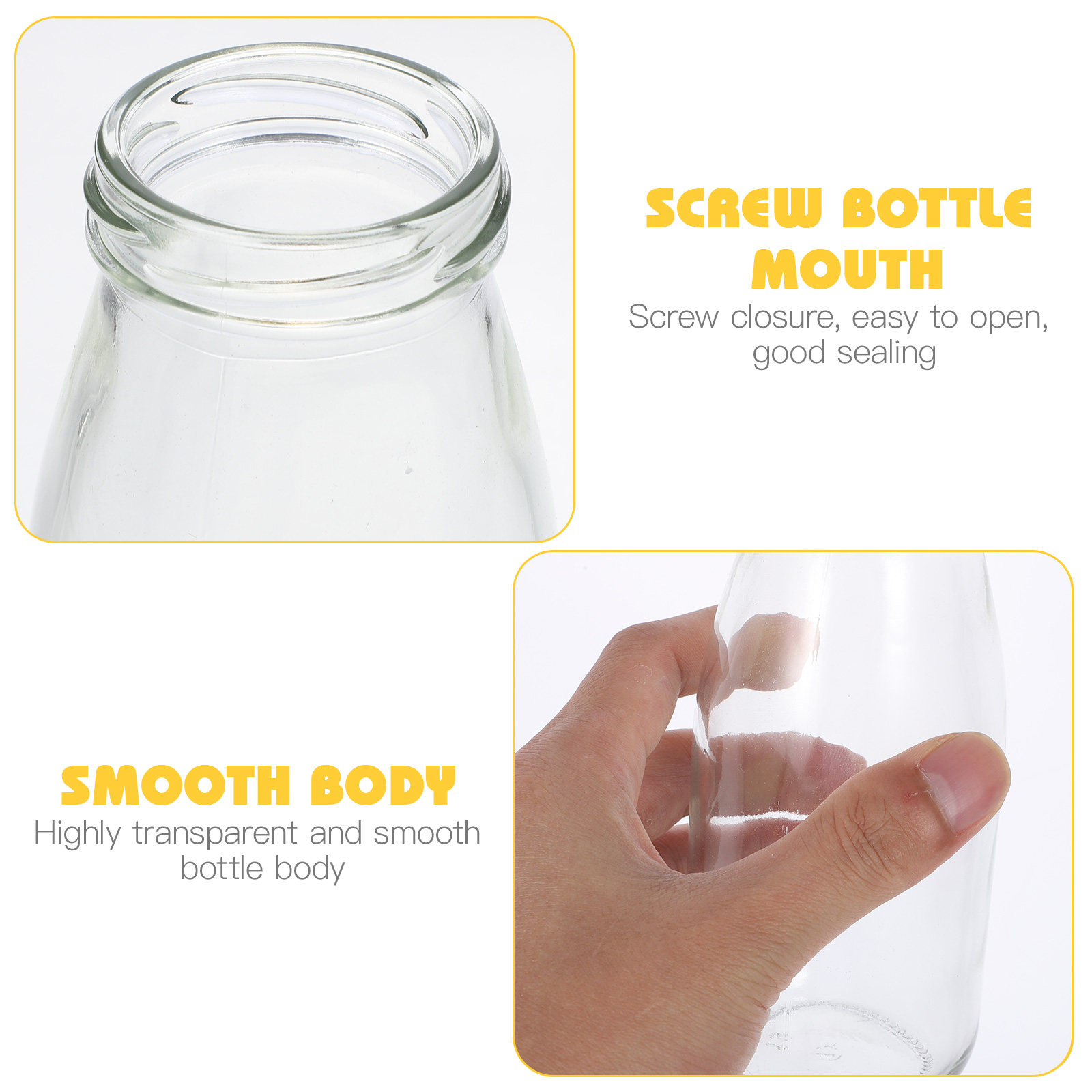 ขวดแก้วใส่นม 4 ชิ้น ขนาด 250 ม - Reusable Bottle บทวิจารณ์และราคา
